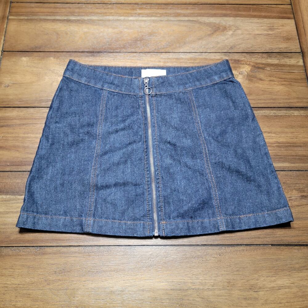 Altar'd State Full Zip Denim Mini Skirt - Size XS